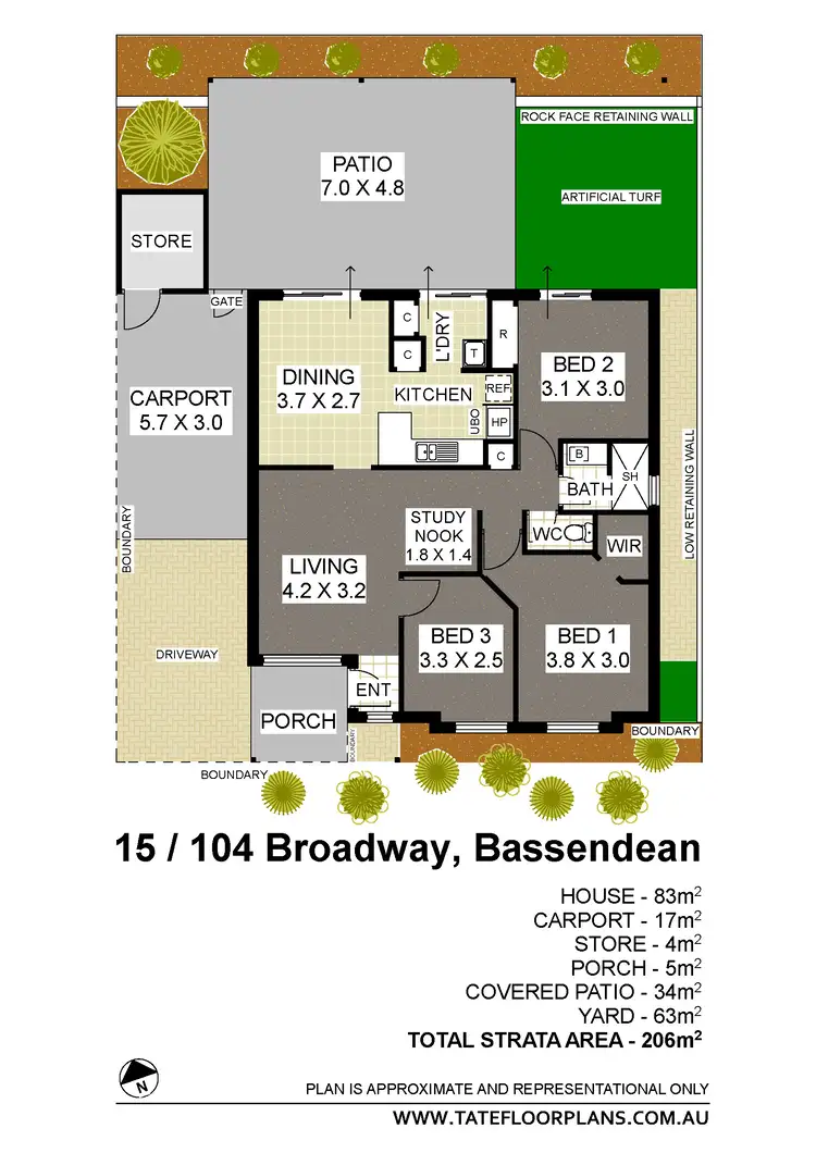 Floorplan of Homely unit listing, 15/104 Broadway, Bassendean WA 6054