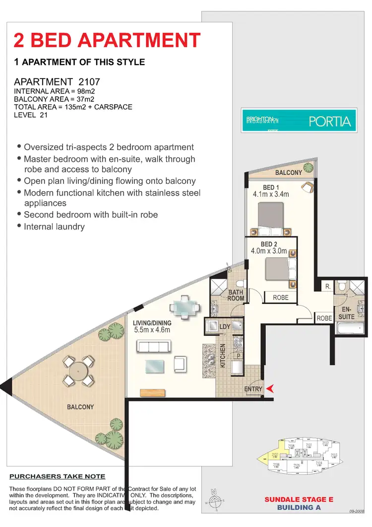 Floorplan of Homely apartment listing, 2107/2 Aqua Street, Southport QLD 4215