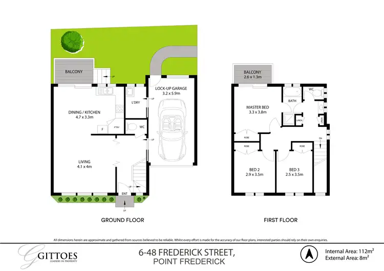 Floorplan of Homely townhouse listing, 6/48 Frederick Street, Point Frederick NSW 2250