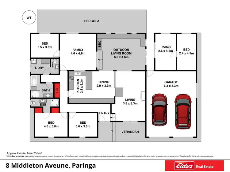Floorplan of Homely house listing, 8 Middleton Avenue, Paringa SA 5340