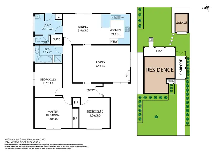 Floorplan of Homely house listing, 94 Grandview Grove, Wendouree VIC 3355