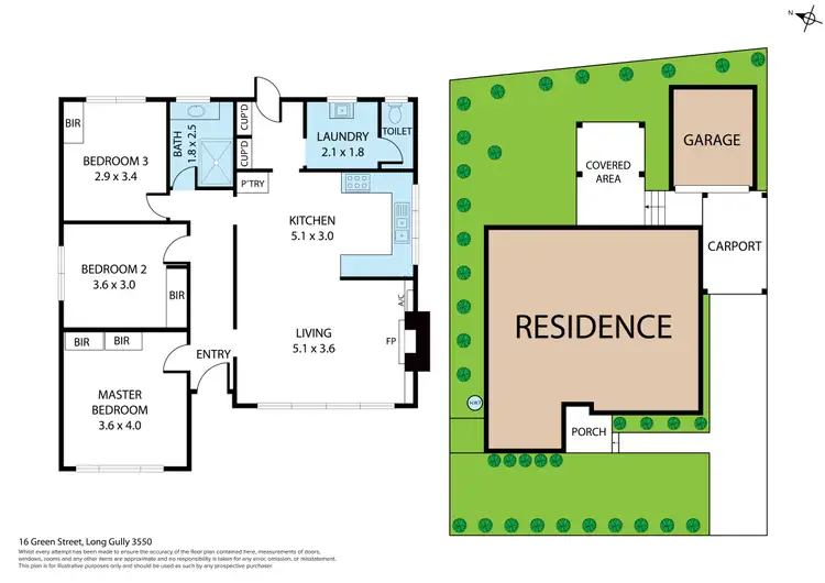Floorplan of Homely house listing, 16 Green Street, Long Gully VIC 3550