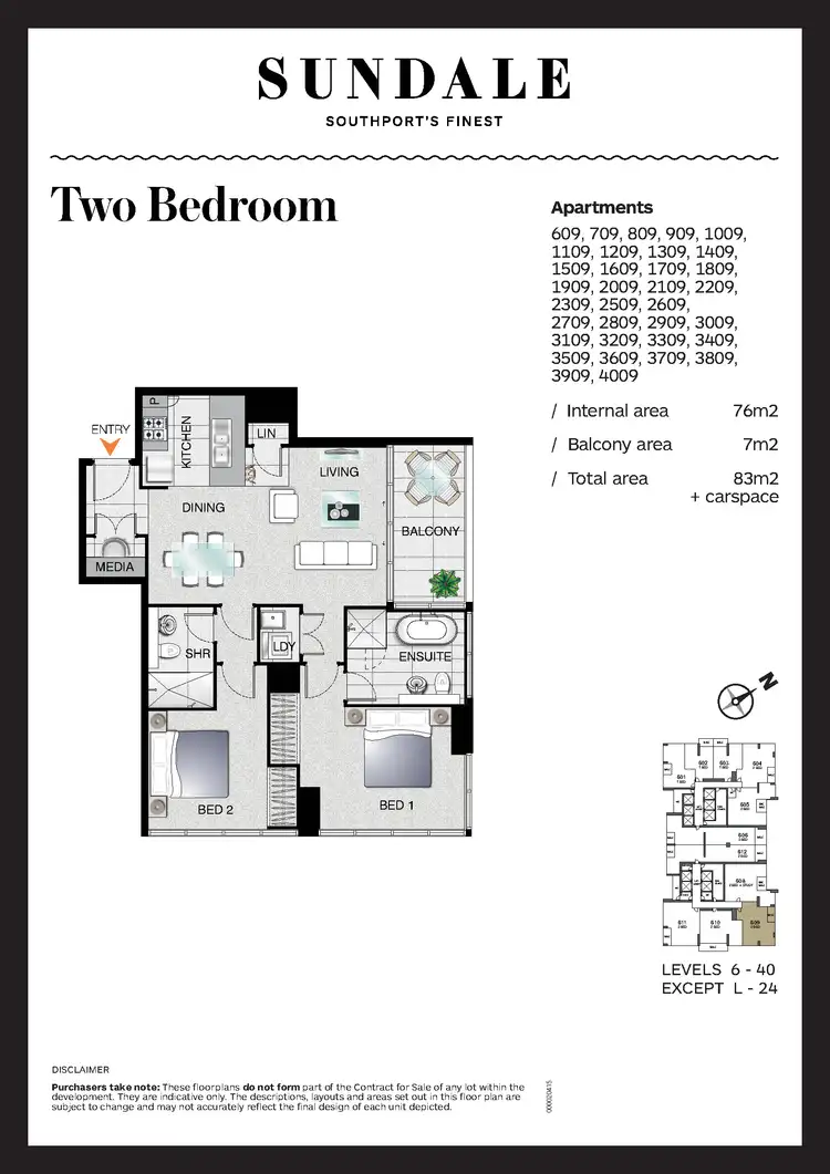 Floorplan of Homely apartment listing, 2109/2 Como Crescent, Southport QLD 4215