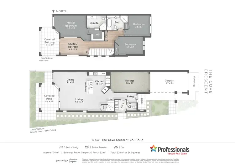 Floorplan of Homely townhouse listing, 1073/1 The Cove Crescent, Carrara QLD 4211
