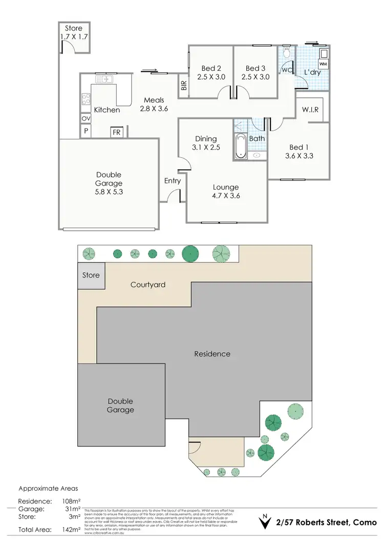 Floorplan of Homely villa listing, 2/57 Robert Street, Como WA 6152