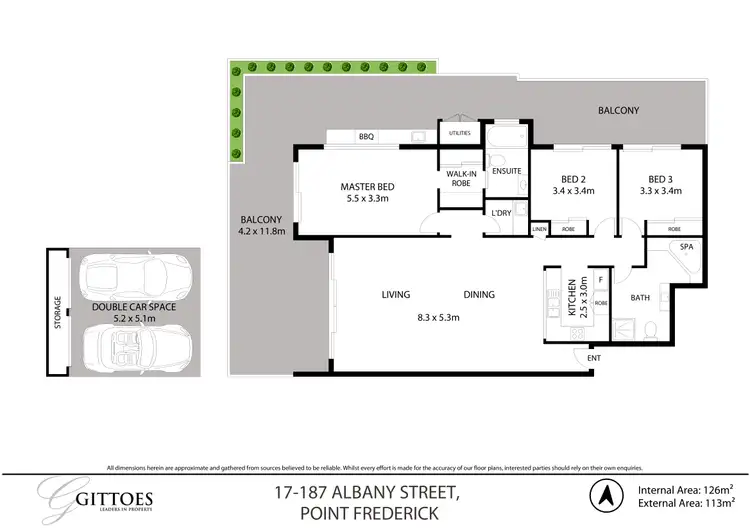 Floorplan of Homely apartment listing, 17/187-189 Albany Street, Point Frederick NSW 2250