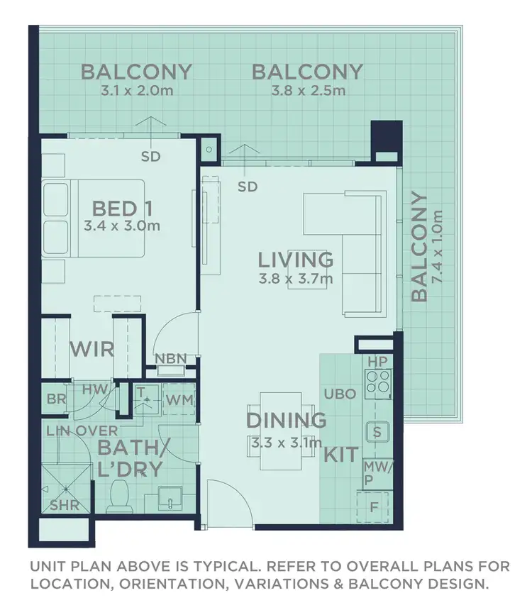 Floorplan of Homely apartment listing, 1607/63 Adelaide Terrace, East Perth WA 6004