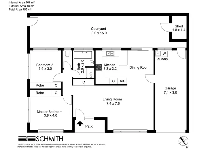 Floorplan of Homely semi-detached listing, 1/7 St Kilda Crescent, Tweed Heads West NSW 2485