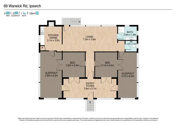 Floorplan of Homely house listing, 69 Warwick Road, Ipswich QLD 4305