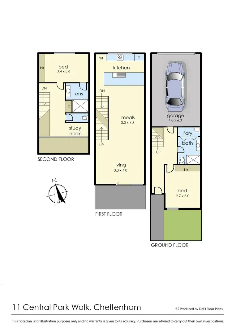 Floorplan of Homely townhouse listing, 11 Central Park Walk, Cheltenham VIC 3192