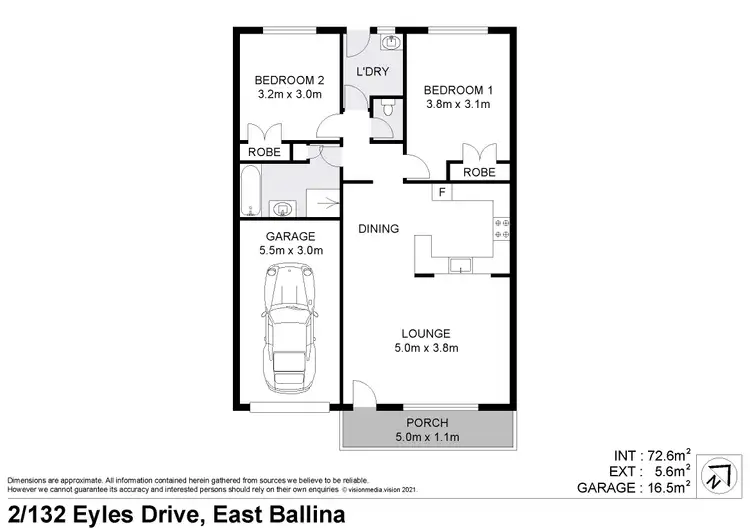 Floorplan of Homely villa listing, 2/132 Eyles Drive, East Ballina NSW 2478