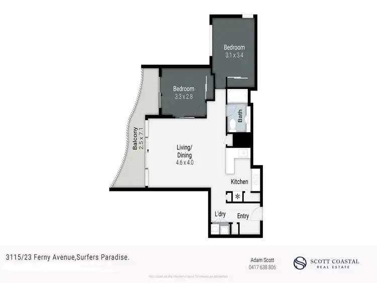 Floorplan of Homely apartment listing, 23 Ferny Avenue, Surfers Paradise QLD 4217
