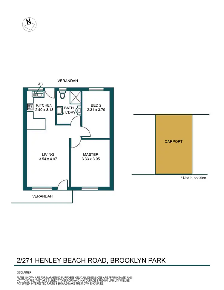 Floorplan of Homely unit listing, 2/271 Henley Beach Road, Brooklyn Park SA 5032