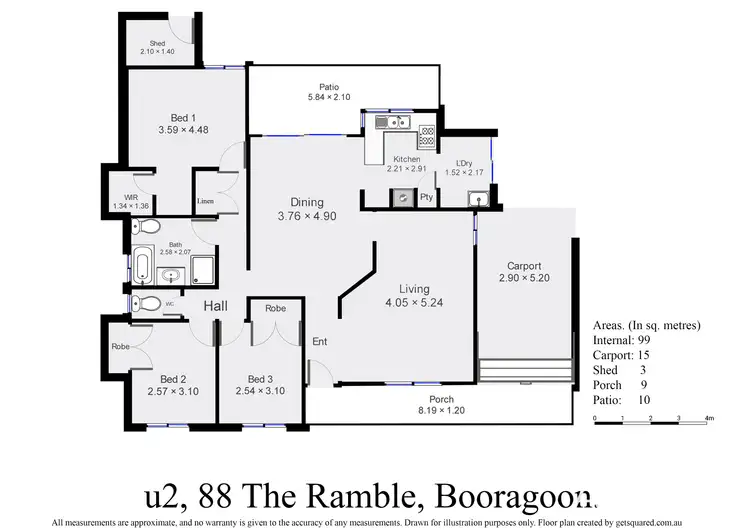 Floorplan of Homely villa listing, 2/88 The Ramble, Booragoon WA 6154