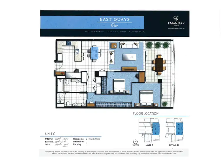 Floorplan of Homely apartment listing, 1405/25 East Quay Drive, Biggera Waters QLD 4216