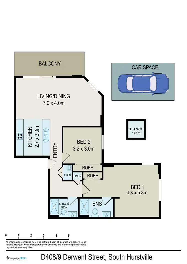 Floorplan of Homely apartment listing, B408/9 Derwent Street, South Hurstville NSW 2221