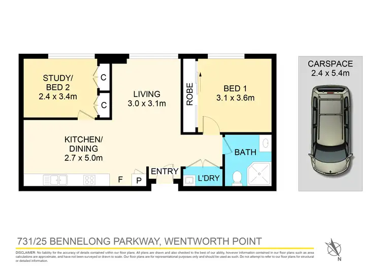 Floorplan of Homely apartment listing, 731/25 Bennelong Parkway, Wentworth Point NSW 2127