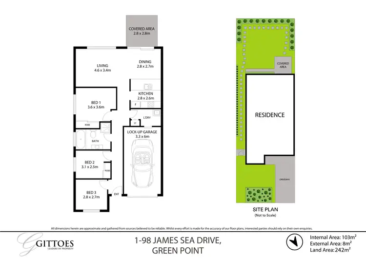 Floorplan of Homely semi-detached listing, 1/98 James Sea Drive, Green Point NSW 2251