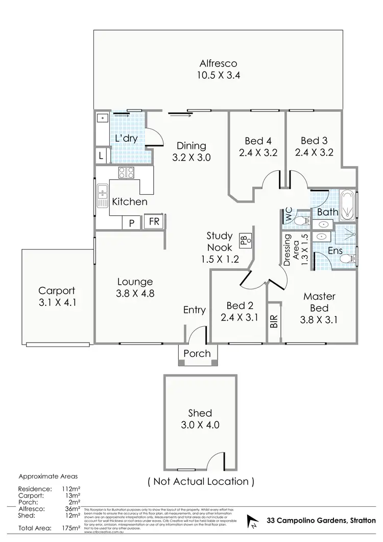 Floorplan of Homely house listing, 33 Campolino Gardens, Stratton WA 6056