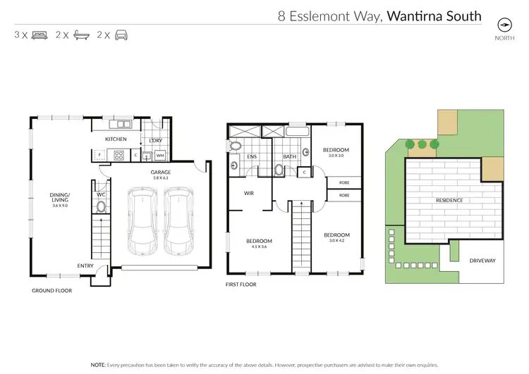 Floorplan of Homely townhouse listing, 8 Esslemont Way, Wantirna South VIC 3152