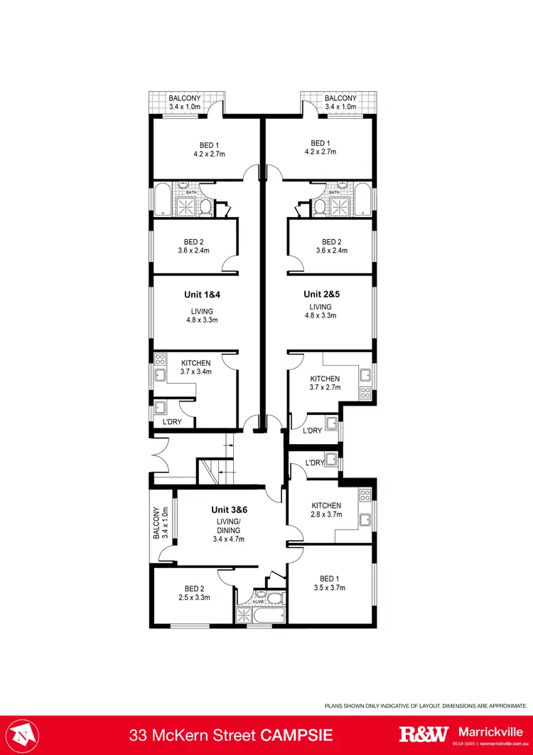 Floorplan of Homely block of units listing, 33 Mckern Street, Campsie NSW 2194