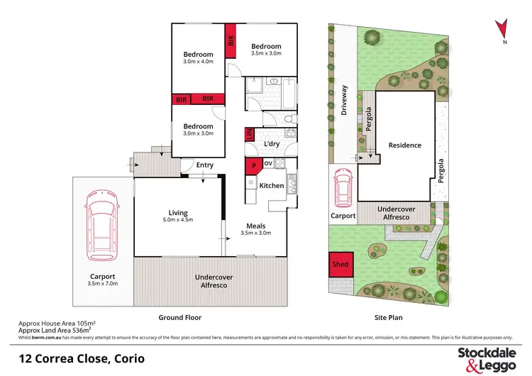 Floorplan of Homely house listing, 12 Correa Close, Corio VIC 3214