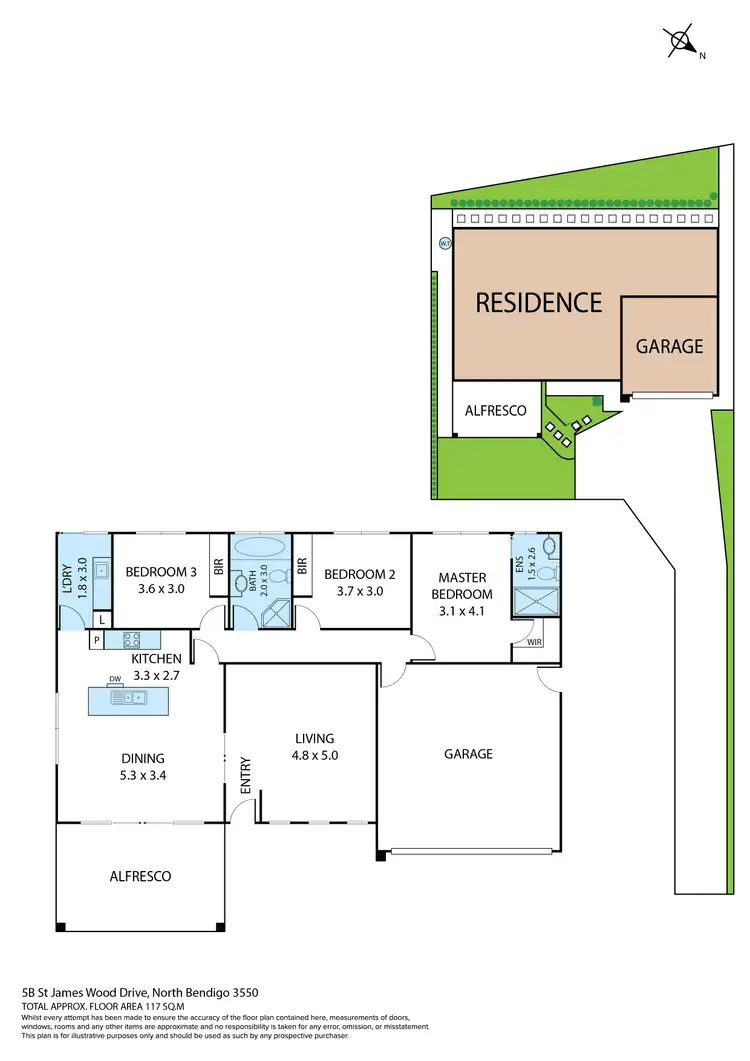 Floorplan of Homely townhouse listing, 5B St James Wood Drive, North Bendigo VIC 3550