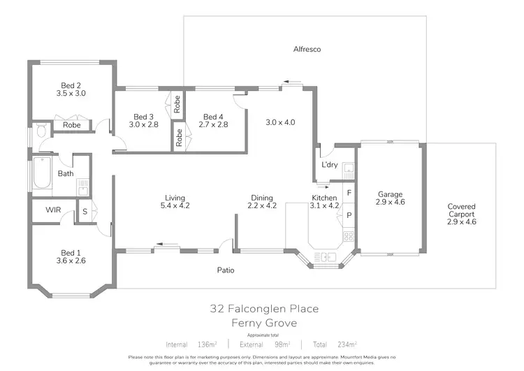 Floorplan of Homely house listing, 32 Falconglen Pl, Ferny Grove QLD 4055