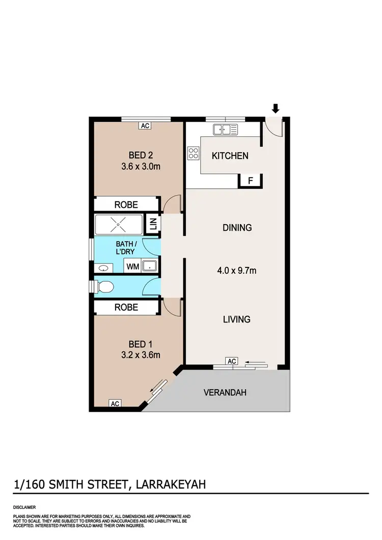 Floorplan of Homely unit listing, 1/160 Smith Street, Larrakeyah NT 820