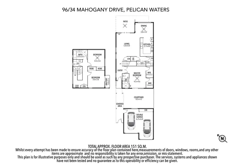 Floorplan of Homely villa listing, 96/34 Mahogany Drive, Pelican Waters QLD 4551