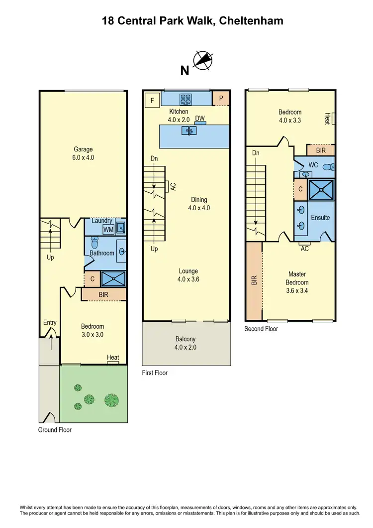 Floorplan of Homely townhouse listing, 18 Central Park Walk, Cheltenham VIC 3192
