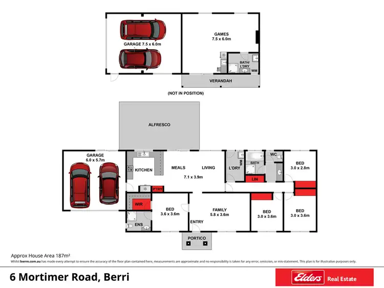 Floorplan of Homely house listing, 6 Mortimer Road, Berri SA 5343