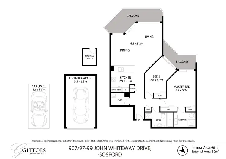 Floorplan of Homely apartment listing, 907/97-99 John Whiteway Drive, Gosford NSW 2250