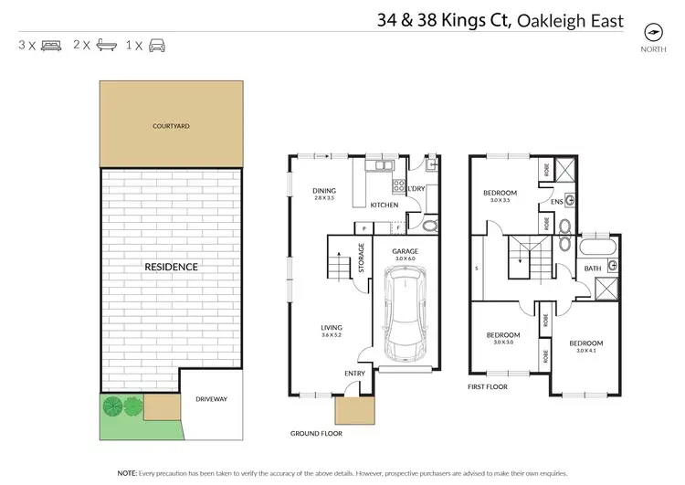 Floorplan of Homely townhouse listing, 34 Kings Court, Oakleigh East VIC 3166