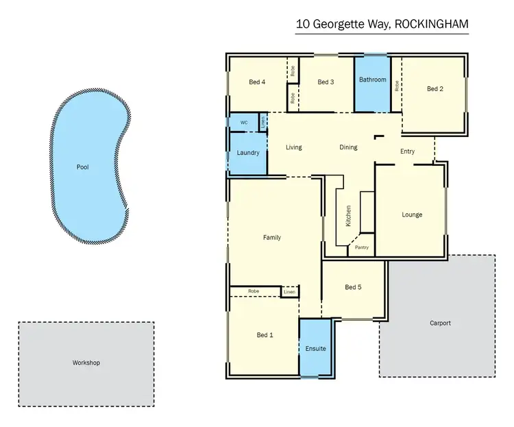 Floorplan of Homely house listing, 10 Georgette Way, Rockingham WA 6168