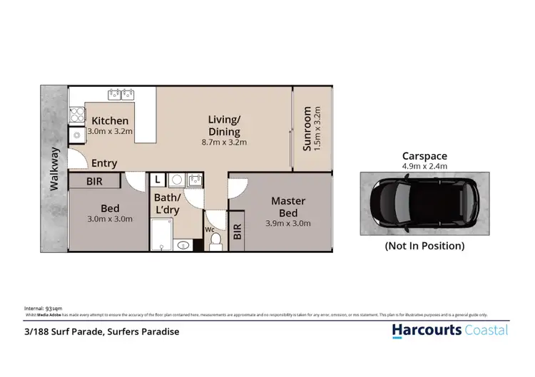 Floorplan of Homely apartment listing, 3/188 Surf Parade, Surfers Paradise QLD 4217
