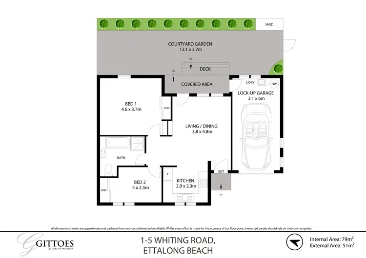 Floorplan of Homely villa listing, 1/5 Whiting Road, Ettalong Beach NSW 2257