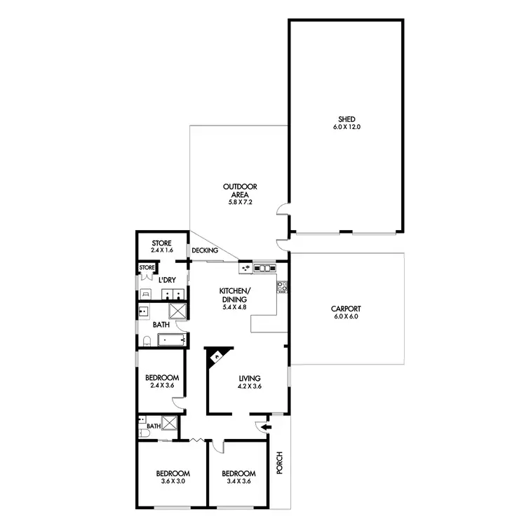 Floorplan of Homely house listing, 24 Stawell Road, Horsham VIC 3400