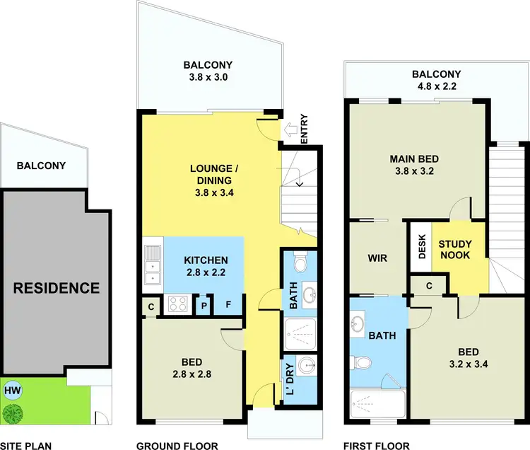 Floorplan of Homely townhouse listing, 20/35 Lavender Place, Fitzgibbon QLD 4018