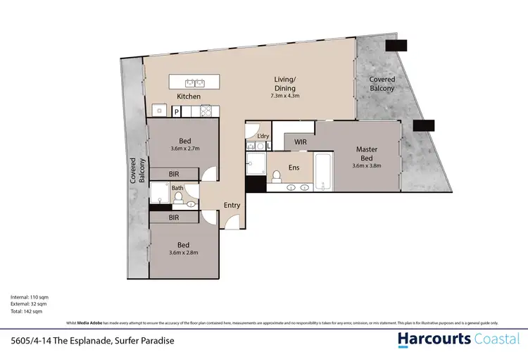 Floorplan of Homely apartment listing, 5605/4-14 The Esplanade, Surfers Paradise QLD 4217