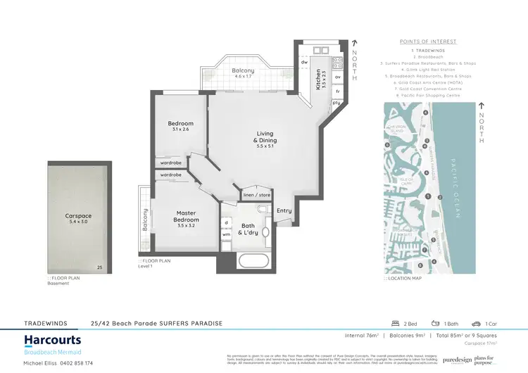 Floorplan of Homely unit listing, 25/42 Beach Parade, Surfers Paradise QLD 4217