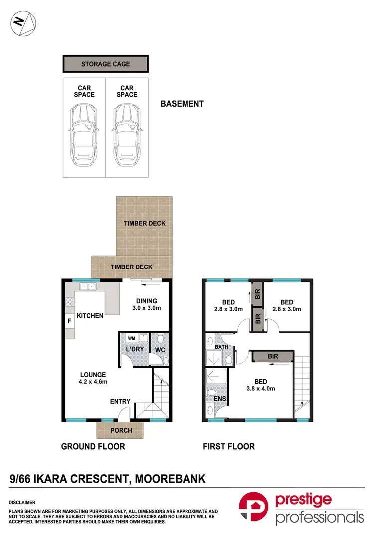 Floorplan of Homely townhouse listing, 9/66-70 Ikara Crescent, Moorebank NSW 2170