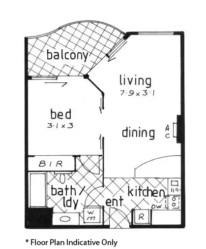 Floorplan of Homely unit listing, 440/99 Griffith Street, Coolangatta QLD 4225