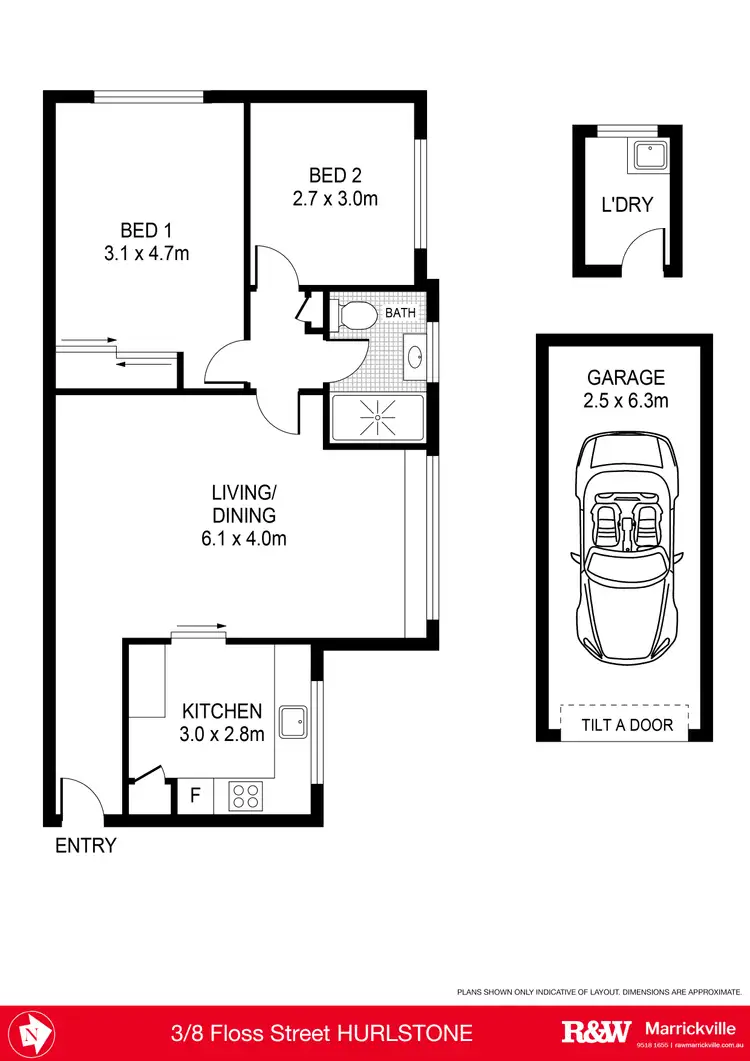 Floorplan of Homely apartment listing, 3/8 Floss Street, Hurlstone Park NSW 2193