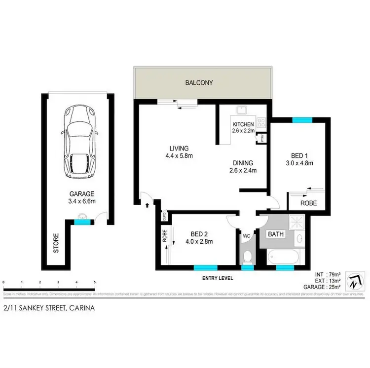 Floorplan of Homely apartment listing, 2/11 Sankey Street, Carina QLD 4152