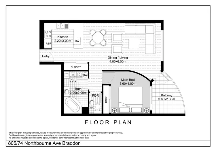 Floorplan of Homely apartment listing, 805/74 Northbourne Avenue, Braddon ACT 2612
