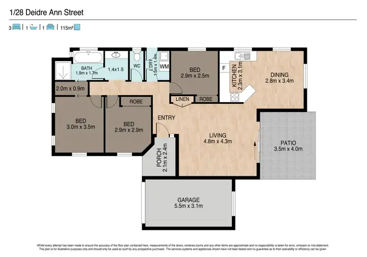 Floorplan of Homely semi-detached listing, 28 Deidre Ann Street, Raceview QLD 4305