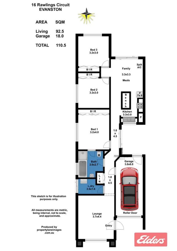 Floorplan of Homely house listing, 16 Rawlings Circuit, Evanston SA 5116