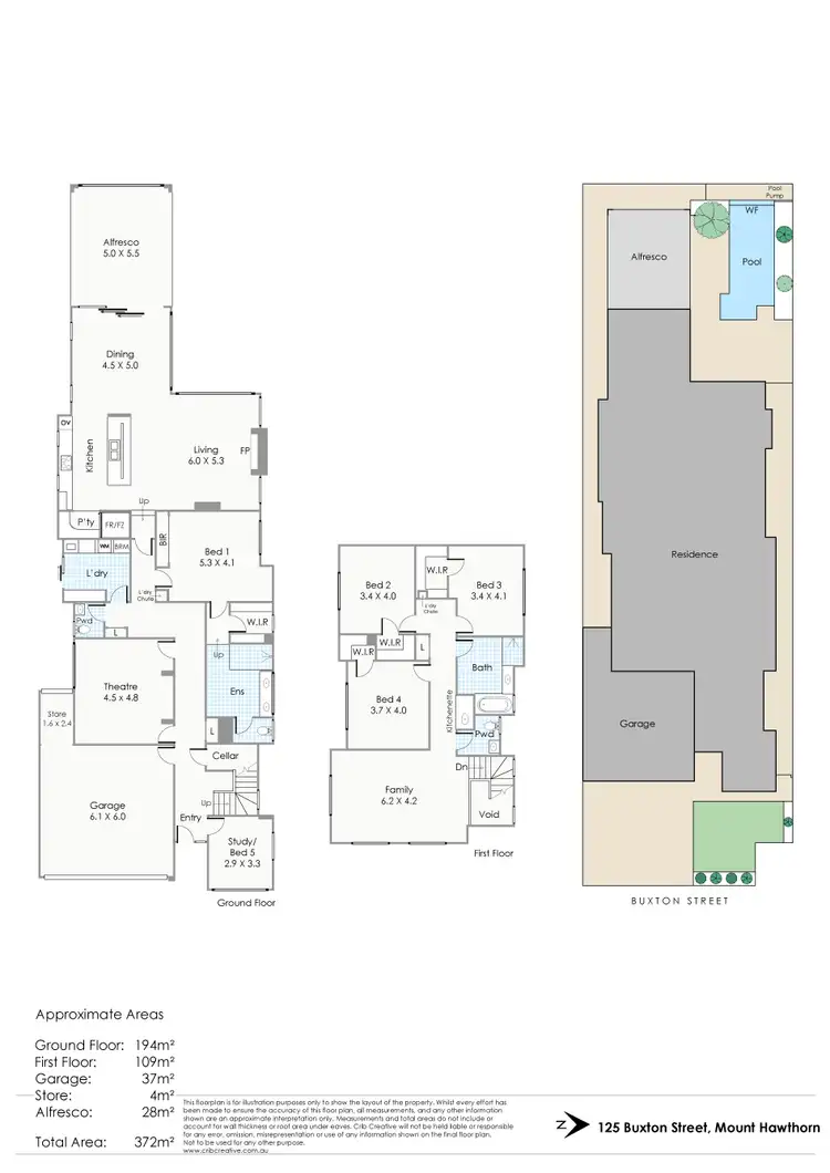 Floorplan of Homely house listing, 125 Buxton Street, Mount Hawthorn WA 6016