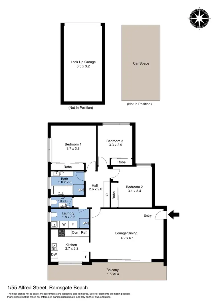 Floorplan of Homely unit listing, 1/55-57 Alfred Street, Ramsgate Beach NSW 2217